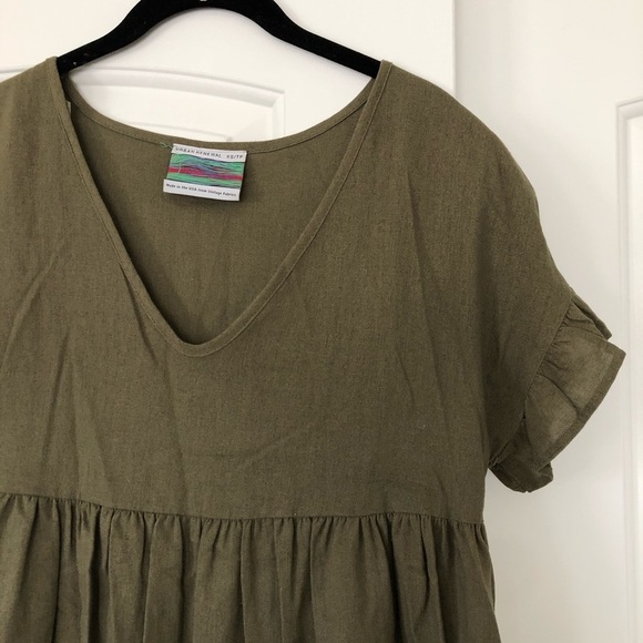 Urban Renewal Babydoll V Neck Hunter Dress XS - Picture 3 of 6